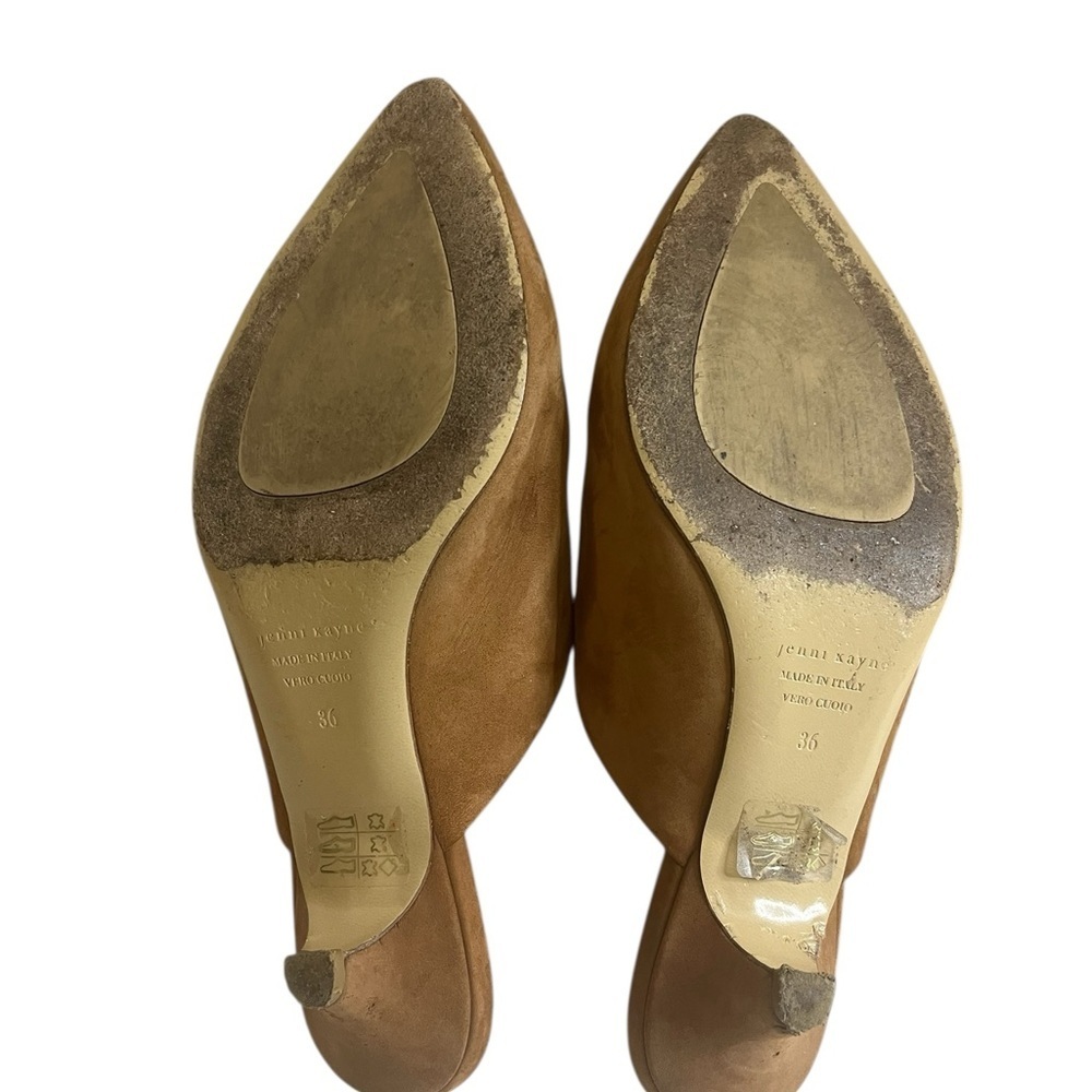 Jenni Kayne Brown Mules Suede Minimalist Design - Picture 10 of 16